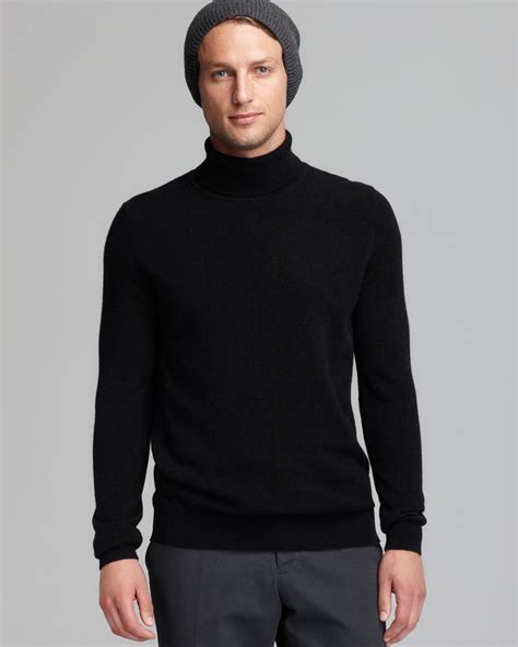 Loose velvet turtleneck with shirt cuffs in Black for Men 